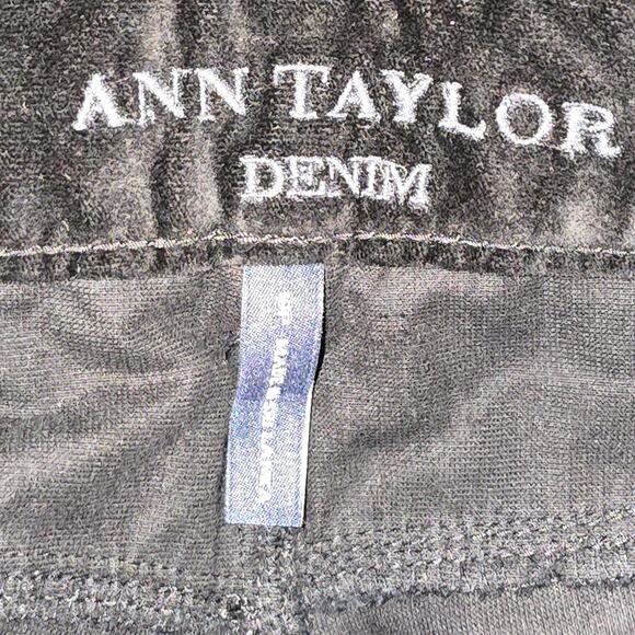 Loft Modern Bootcut Black Velvet Chic Black Flare Pants Size 10 P Petite - Picture 10 of 12